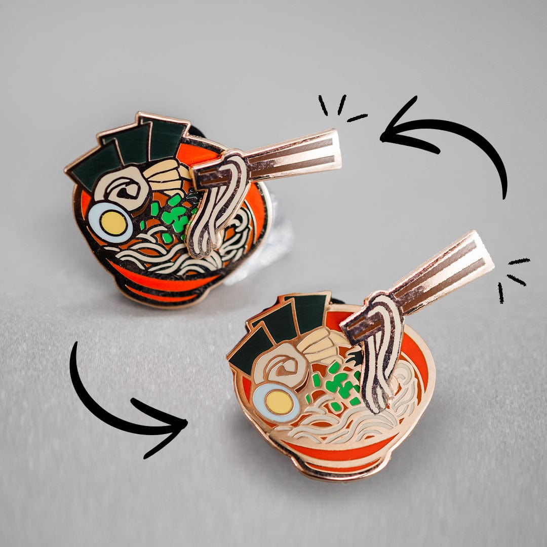 Pin Ramen Interactive Sliding Enamel Pin PIN-RAMEN
