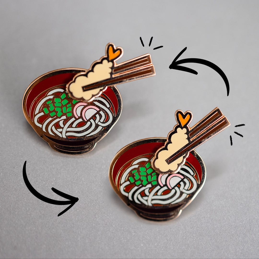 Pin Udon Interactive Sliding Enamel Pin PIN-UDON