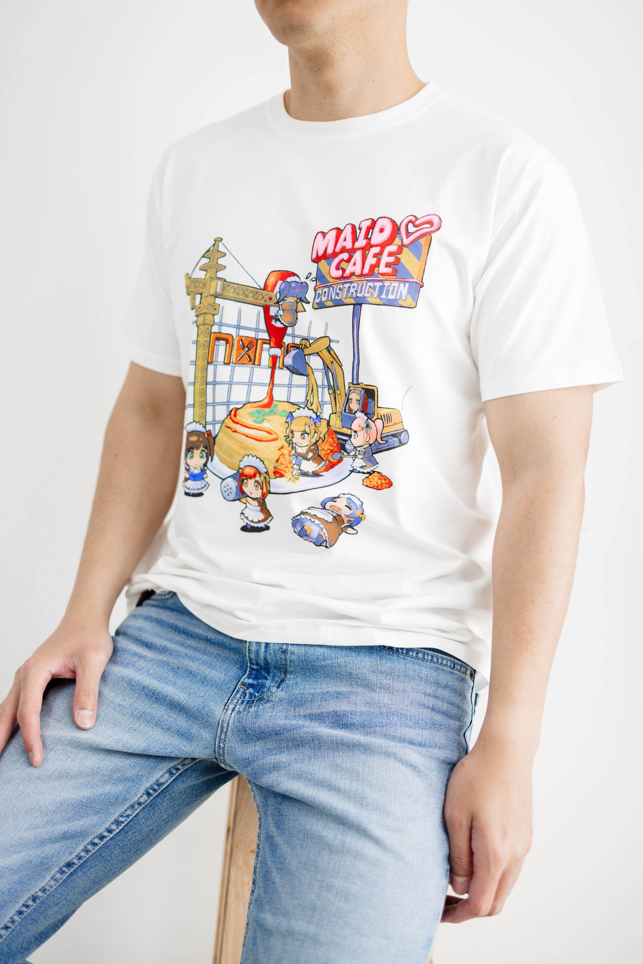 SHIRT Maid Cafe Construction Cotton T-Shirt