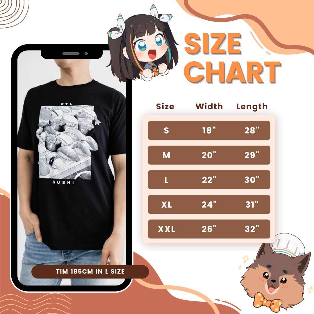SHIRT Sushi Manga Cotton T-Shirt