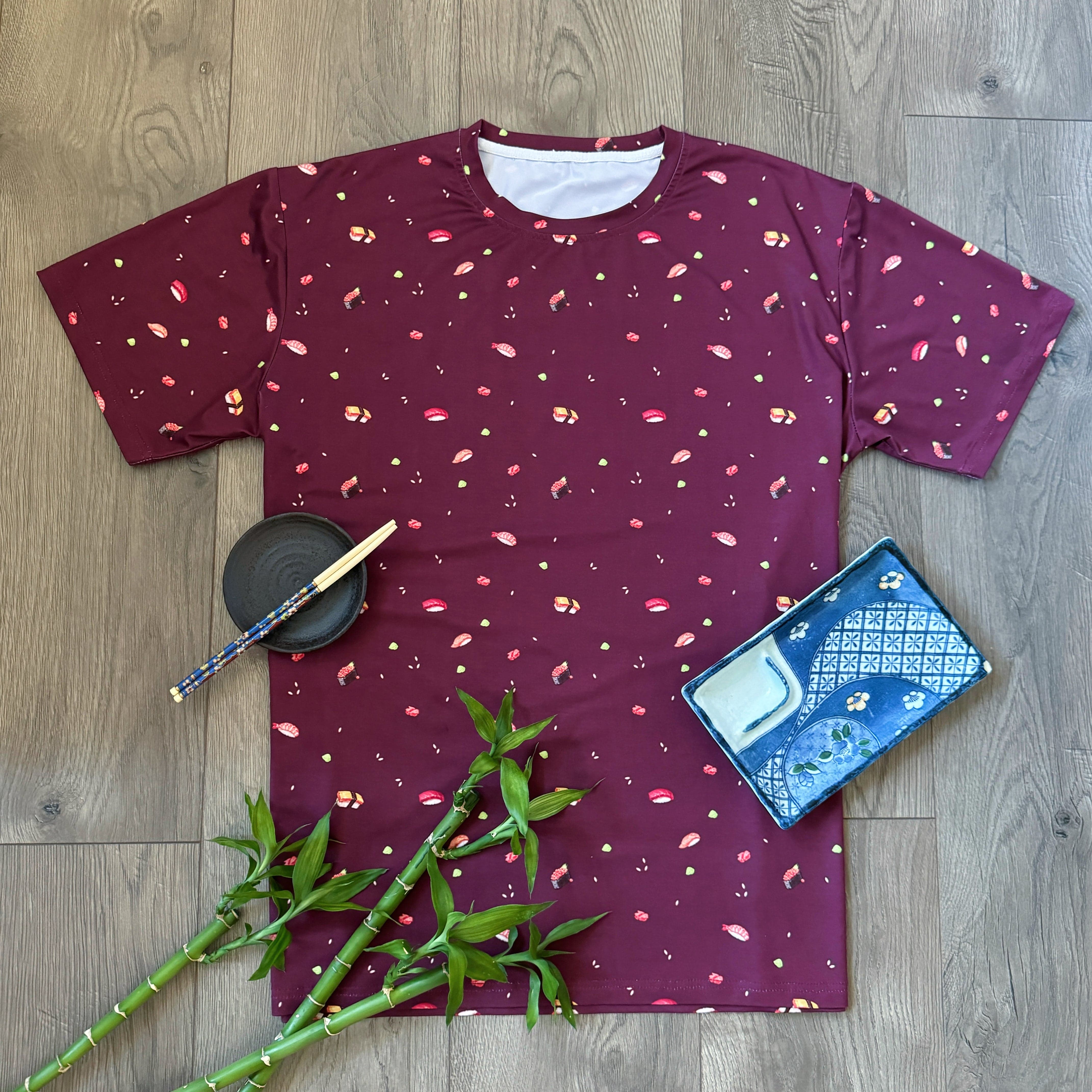 SHIRT Sushi Pattern Poly T-Shirt