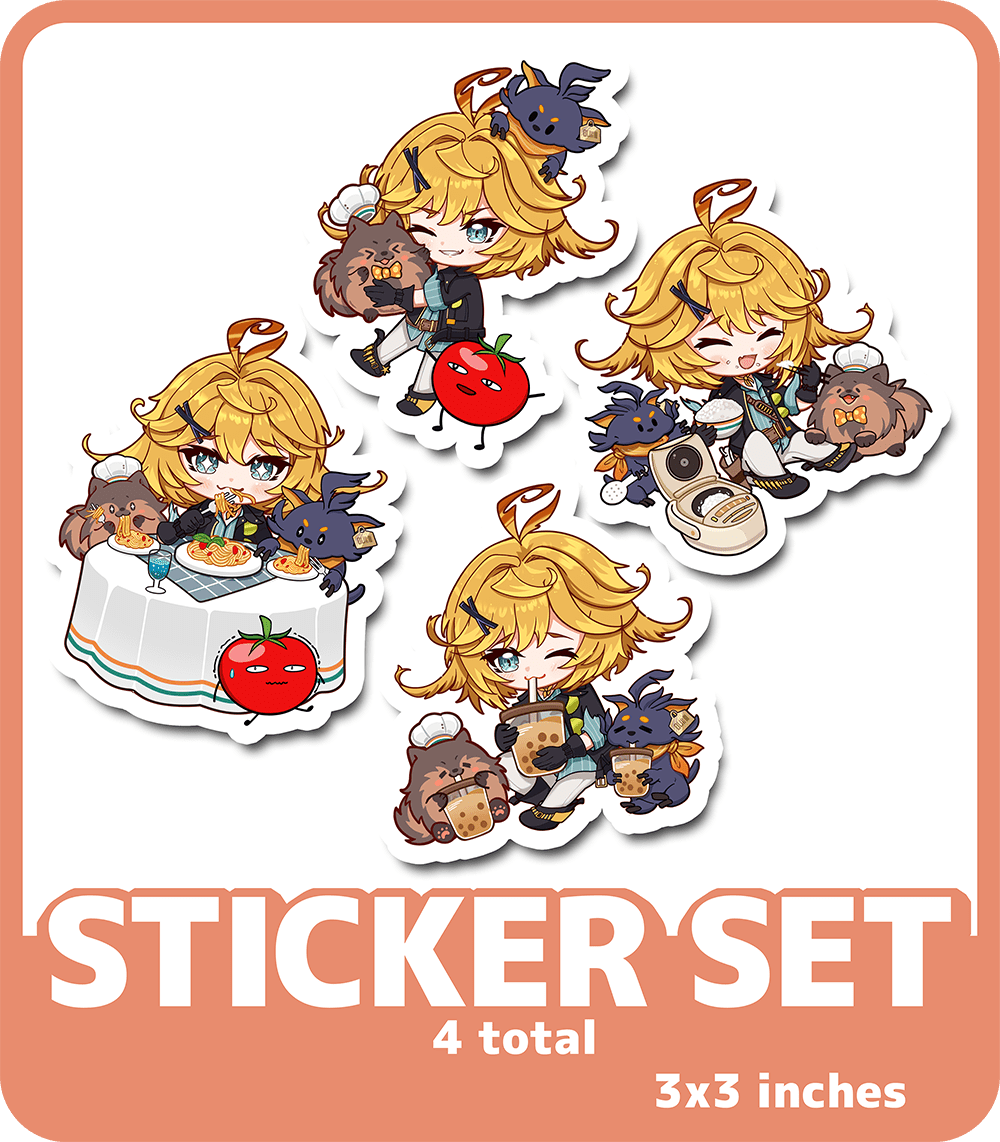 Sticker Dokibird x Noms Cafe Stickers (Set of 4)