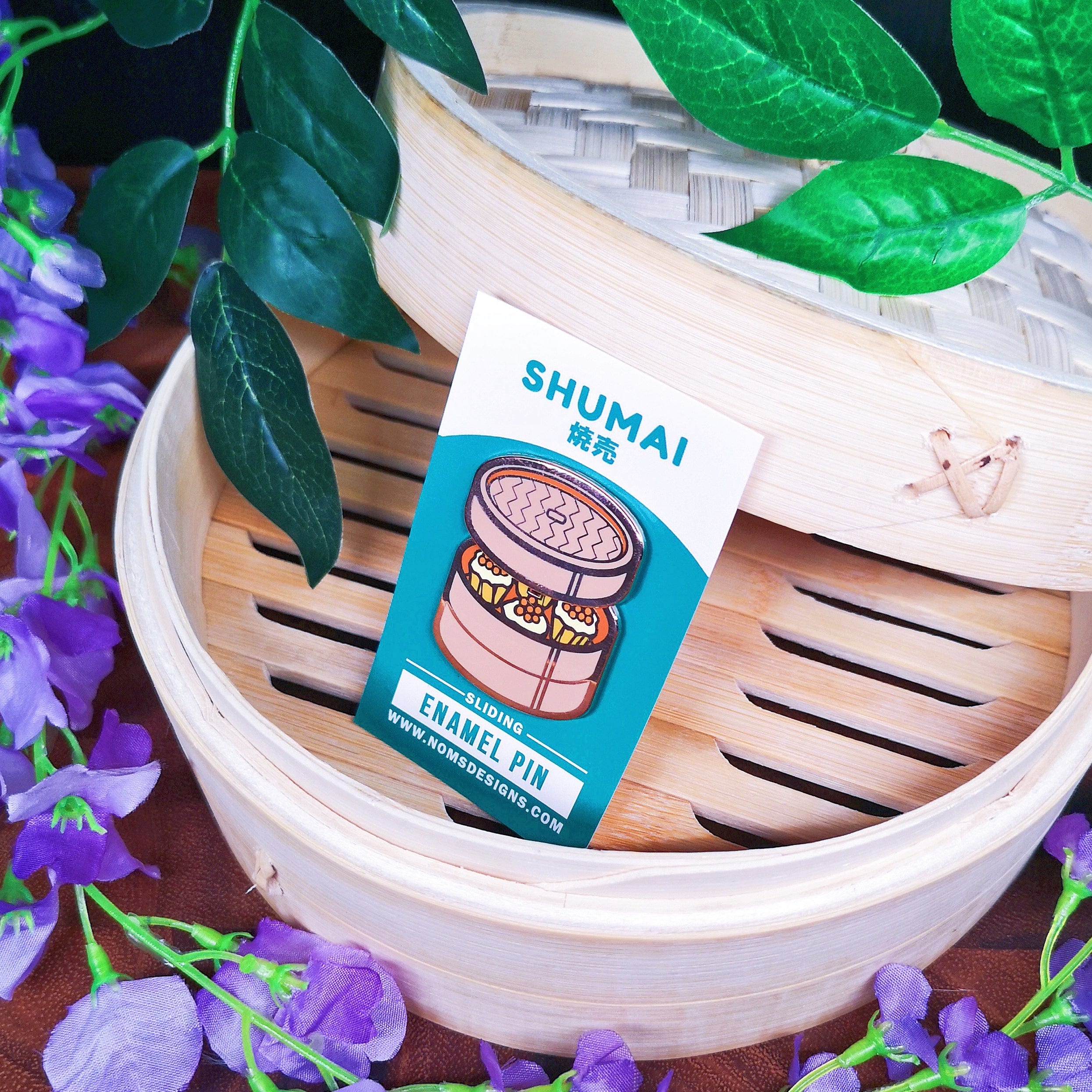 Pin Shumai Interactive Sliding Enamel Pin PIN-SHUMAI