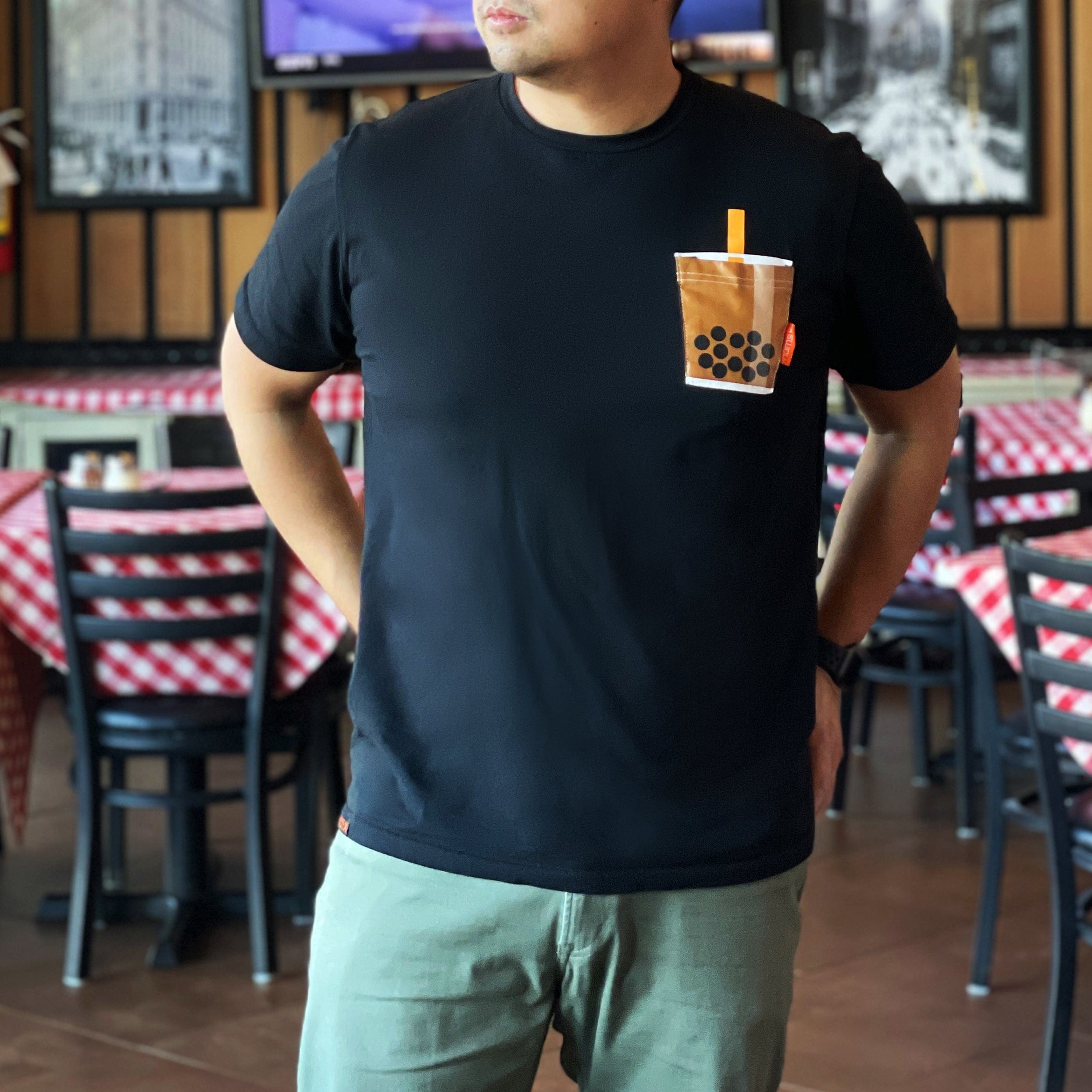 SHIRT Boba Pocket Cotton T-Shirt
