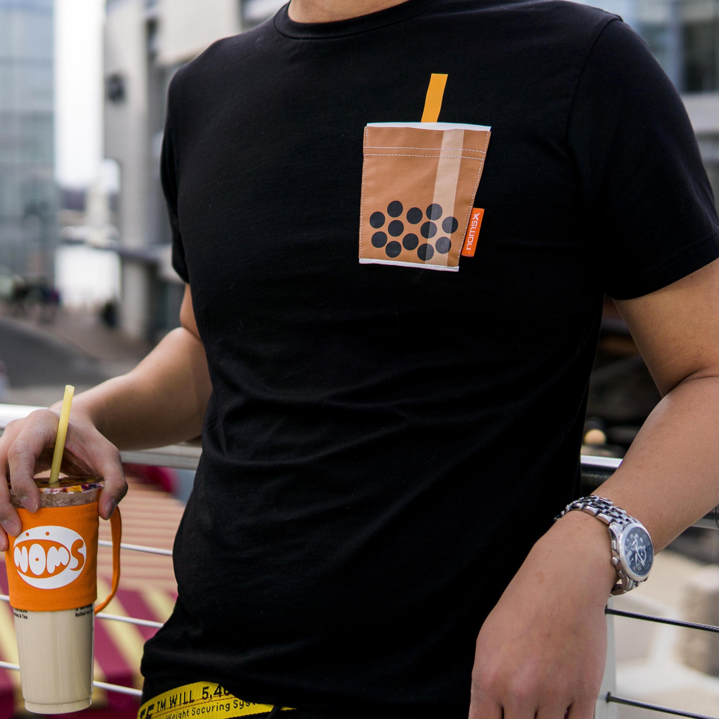 SHIRT Boba Pocket Cotton T-Shirt