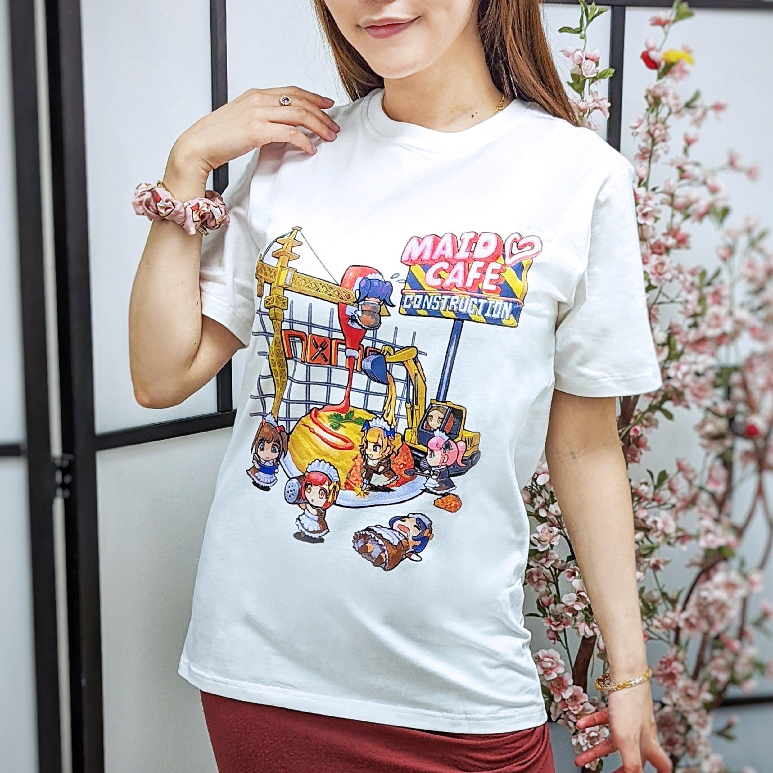 SHIRT Maid Cafe Construction Cotton T-Shirt
